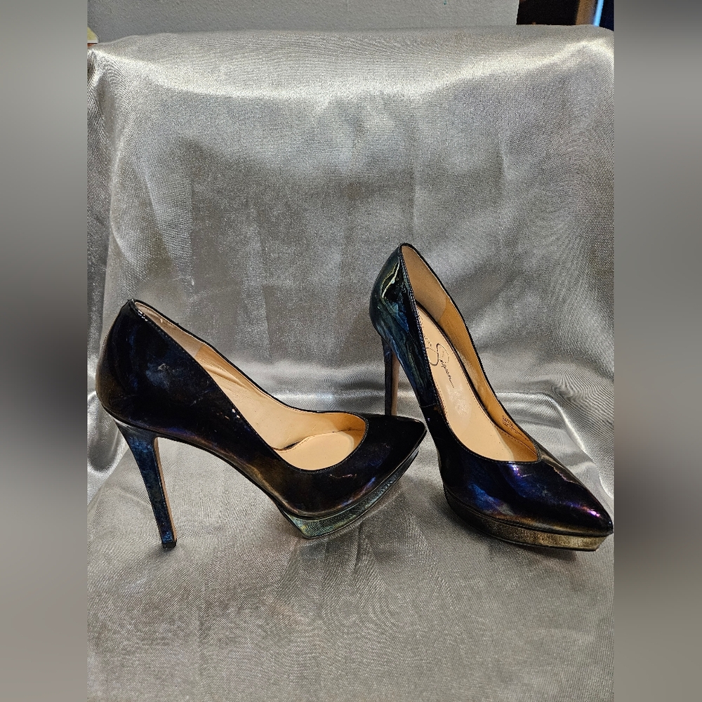 Elegant Iridescent Platform High Heels
